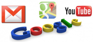 Logotipos de Gmail, Youtube, Google Maps y Google.